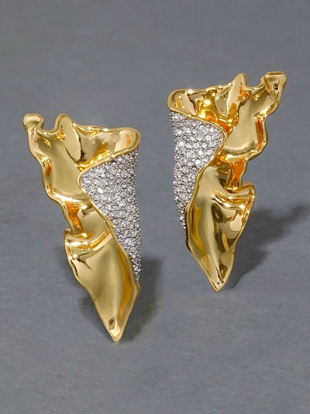 Alexis Bittar Solanales Gold Crystal Folded
Earrings
